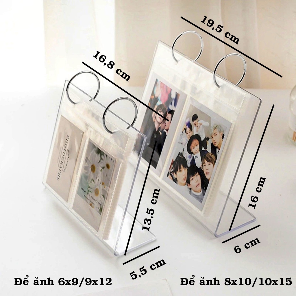 Album đựng ảnh để bàn bằng nhựa acrylic trong suốt sang trọng đựng ảnh 6x9, 8x10, 9x12, 10x15 tại kho album ảnh ANVY