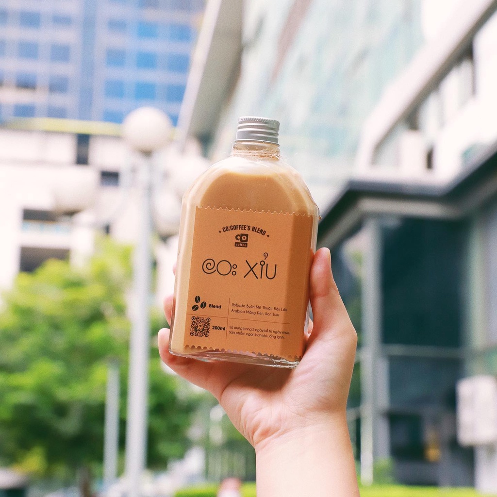 Chai thủy tinh dẹt vai vát nắp nhôm 200ml  - Đựng cà phê, nước ép, cold brew,...
