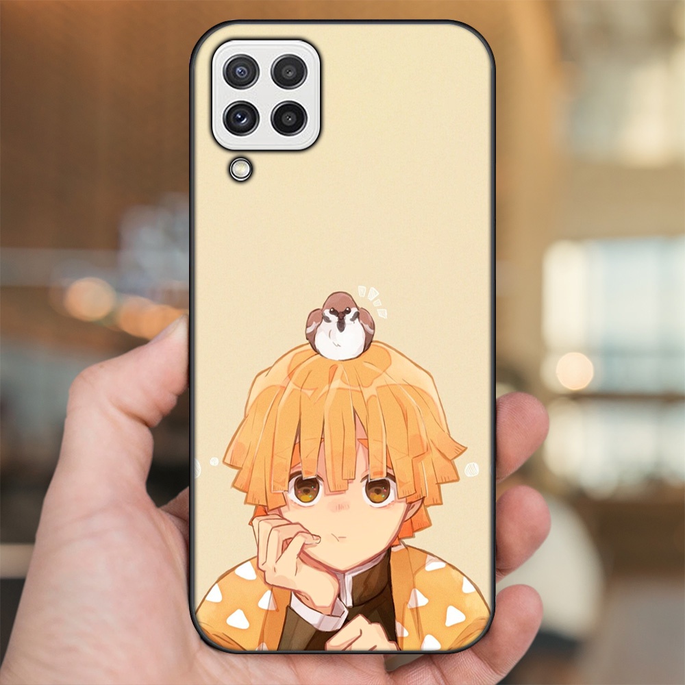 Ốp lưng Samsung A22 4G, A22 5G viền đen in hình Zenitsu Kimetsu no Yaiba