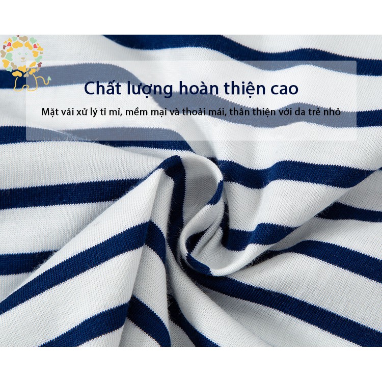 Áo thun bé trai BETOP áo cộc kẻ ngang in hình ngộ nghĩnh chất cotton hàng xuất Âu Mỹ