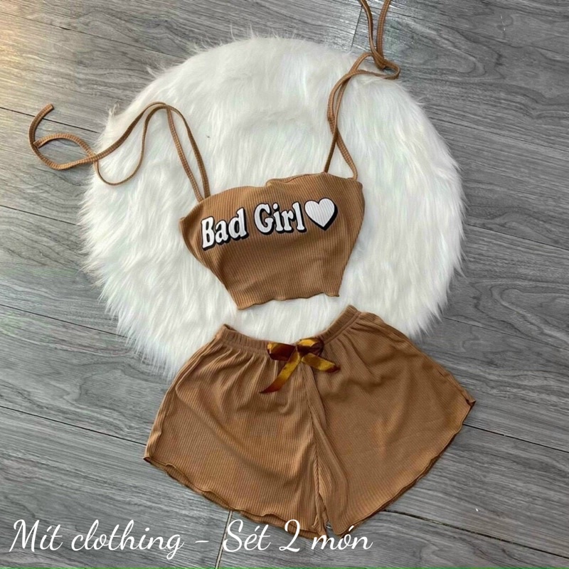 Sét bộ bad girl áo dây quần đùi có mút