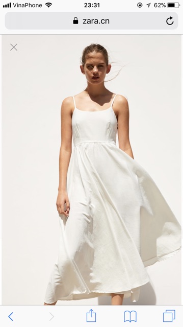 VÁY TRẮNG TIỂU THƯ ZARA AUTH SĂN SALE