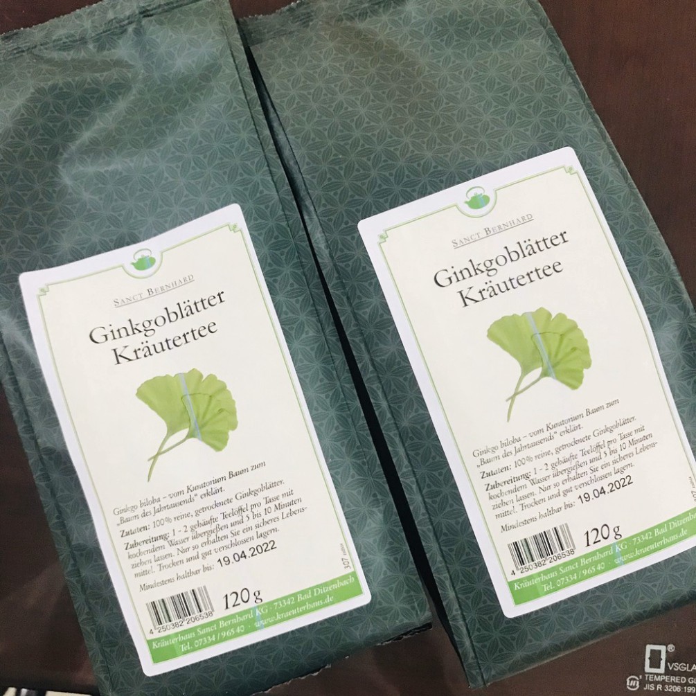 [ Nhập khẩu chính hãng ] Trà bạch quả Sanct Bernhard Herbal tea Ginkgo leaves chính hãng