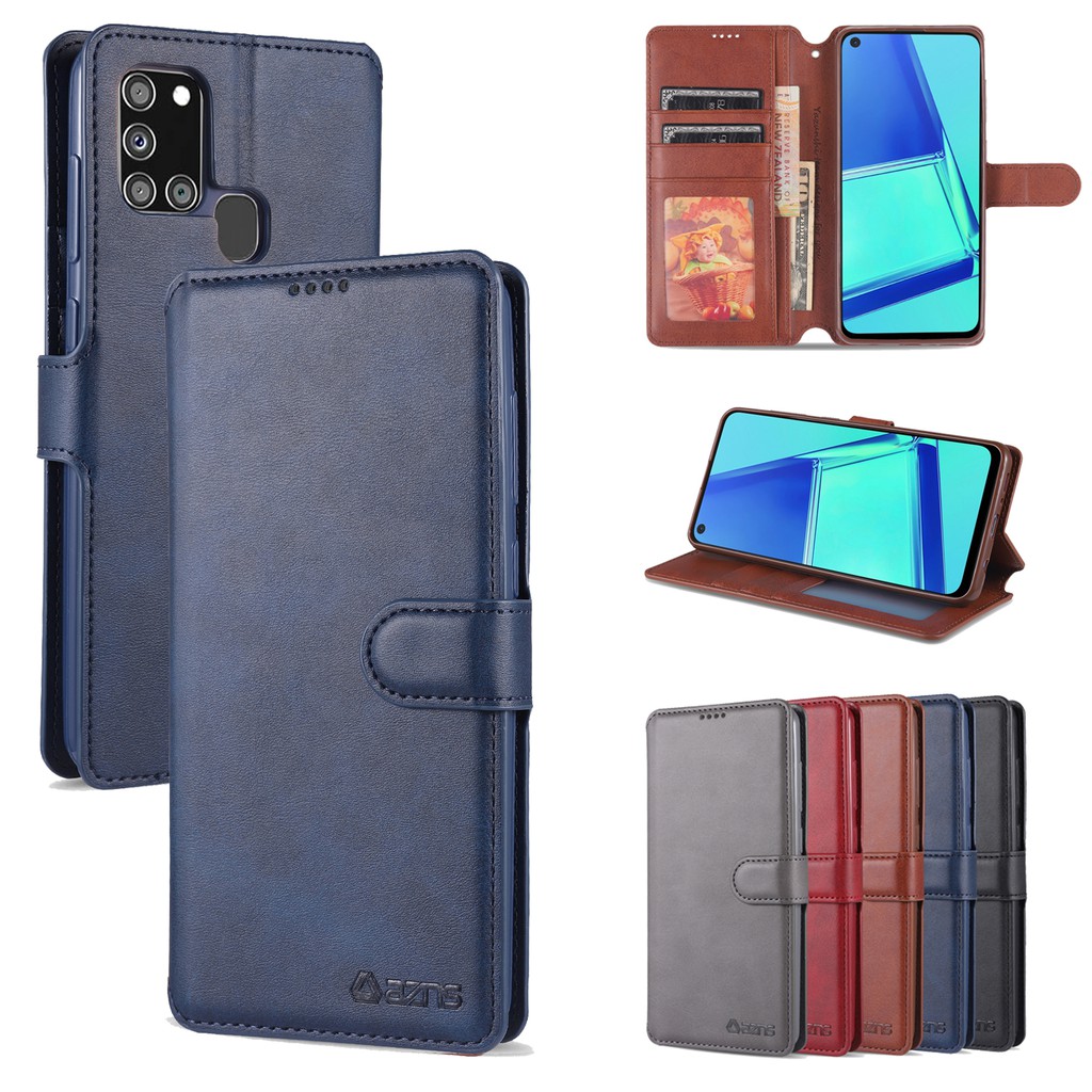 Bao da ốp lưng điện thại Phone 11 12 13 pro max mini xs max kèm ví có ngăn để tiền, ảnh, thẻ, khóa nam châm - azns