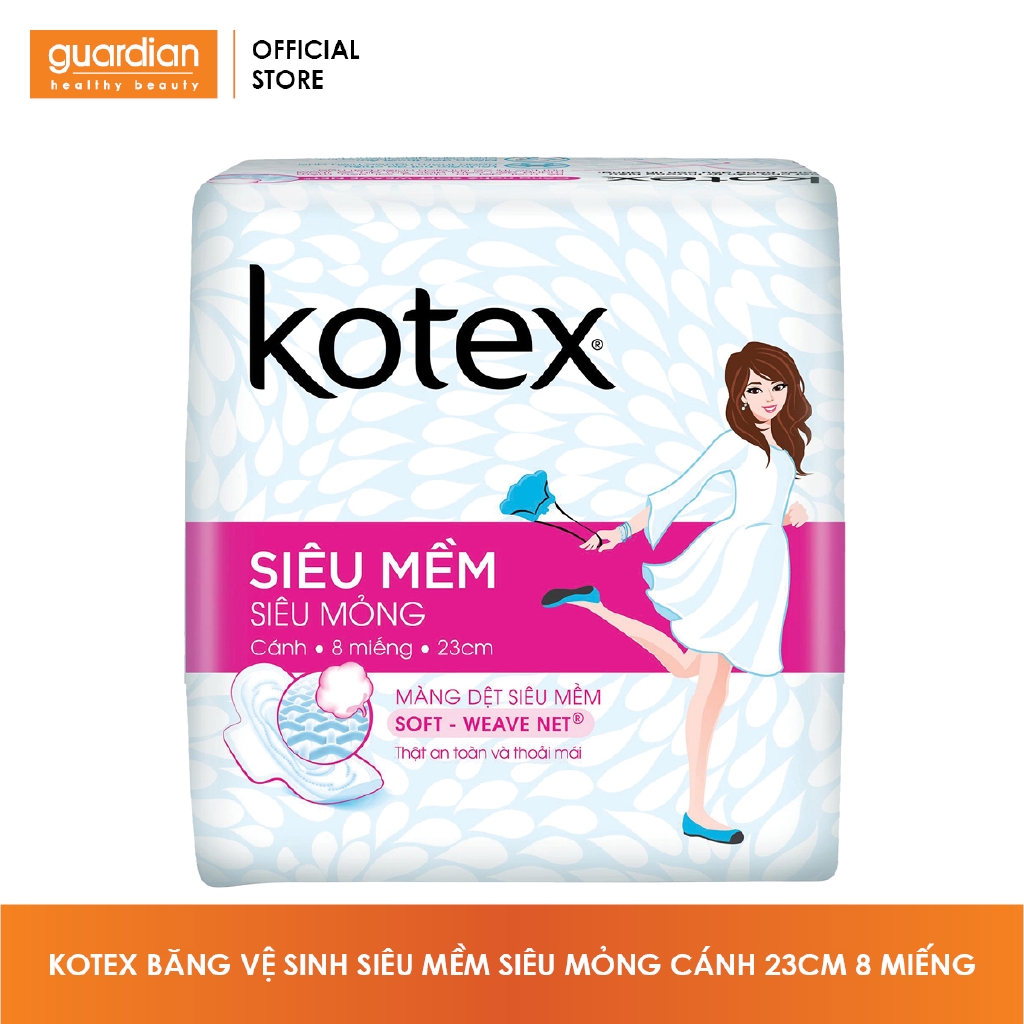 Băng vệ sinh Kotex siêu mềm siêu mỏng cánh 23cm (8 miếng)