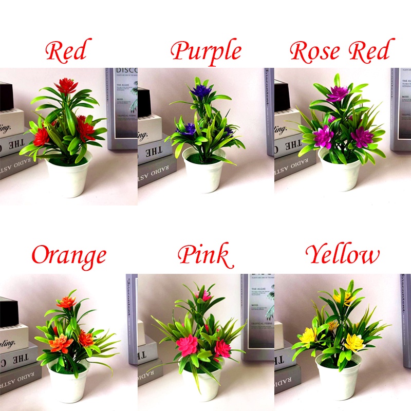 Bộ 5 Chậu Hoa Sen Giả Trang Trí Phòng Khách / Phòng Ngủ / Sân Vườn Diy
