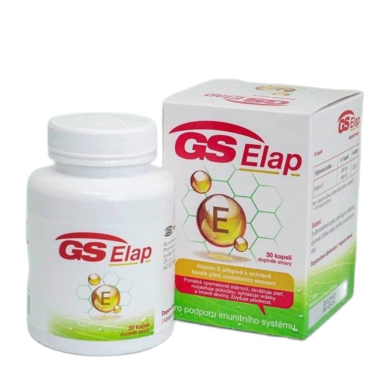 GS ELap - Bổ sung Vitamin E cho cơ thể, giúp chống oxy hoá ,làm đẹp da,sáng da ( Hộp 30v )