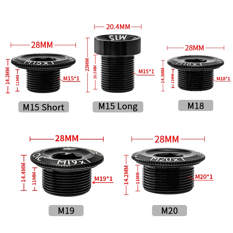 Ốc Vít Đục Lỗ Bằng Hợp Kim Nhôm Cao Cấp Cho Xe Đạp Leo Núi M15 M18 M19 M20