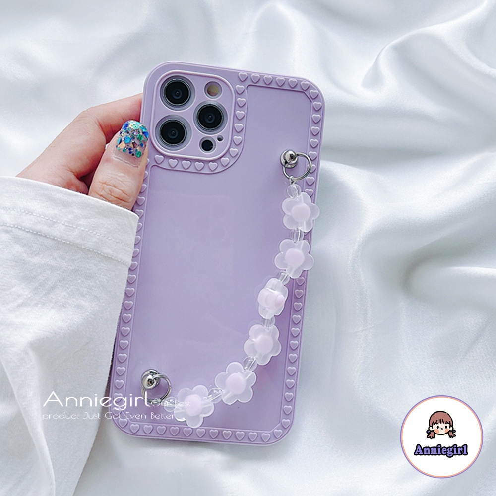 Ốp điện Thoại TPU Mềm Chống Sốc Phối Dây đeo Hình Hoa Cho Iphone 13 12 11 Pro Max Xr Xs Max 8 7 Plus | BigBuy360 - bigbuy360.vn