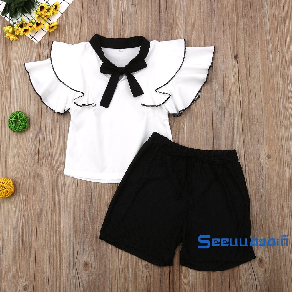 Set Áo Kiểu+Quần Short Cho Bé Gái