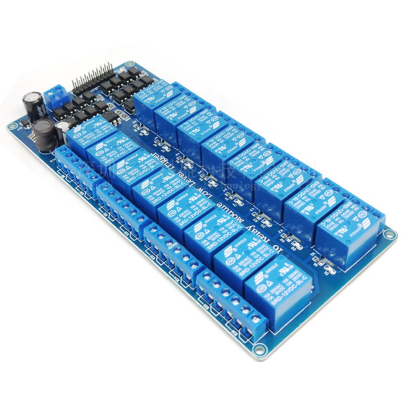 1 Mô Đun Rơ Le DC 5V 12V 16 Kênh Kèm Bộ Nguồn LM2576 Tự Lắp Ráp arduino