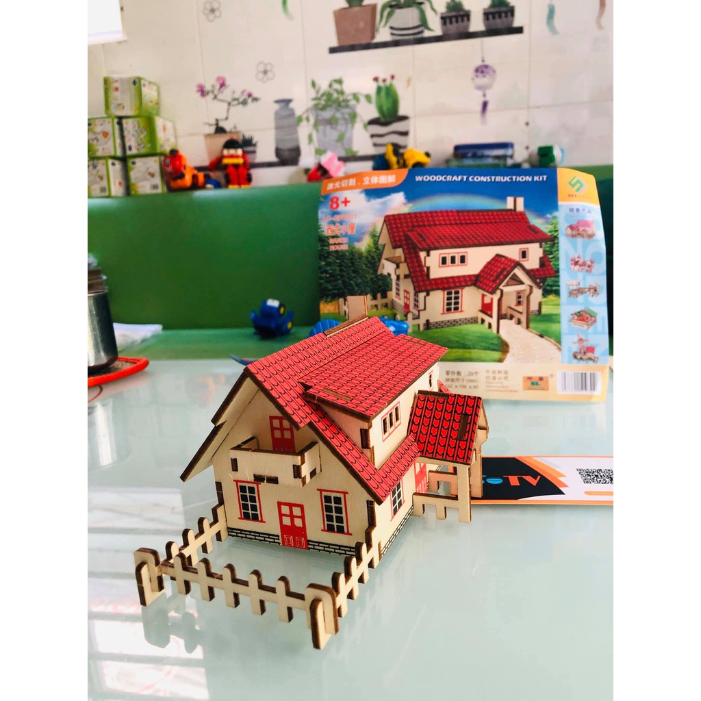 Đồ chơi mô hình nhà gỗ lắp ráp 3D nổi