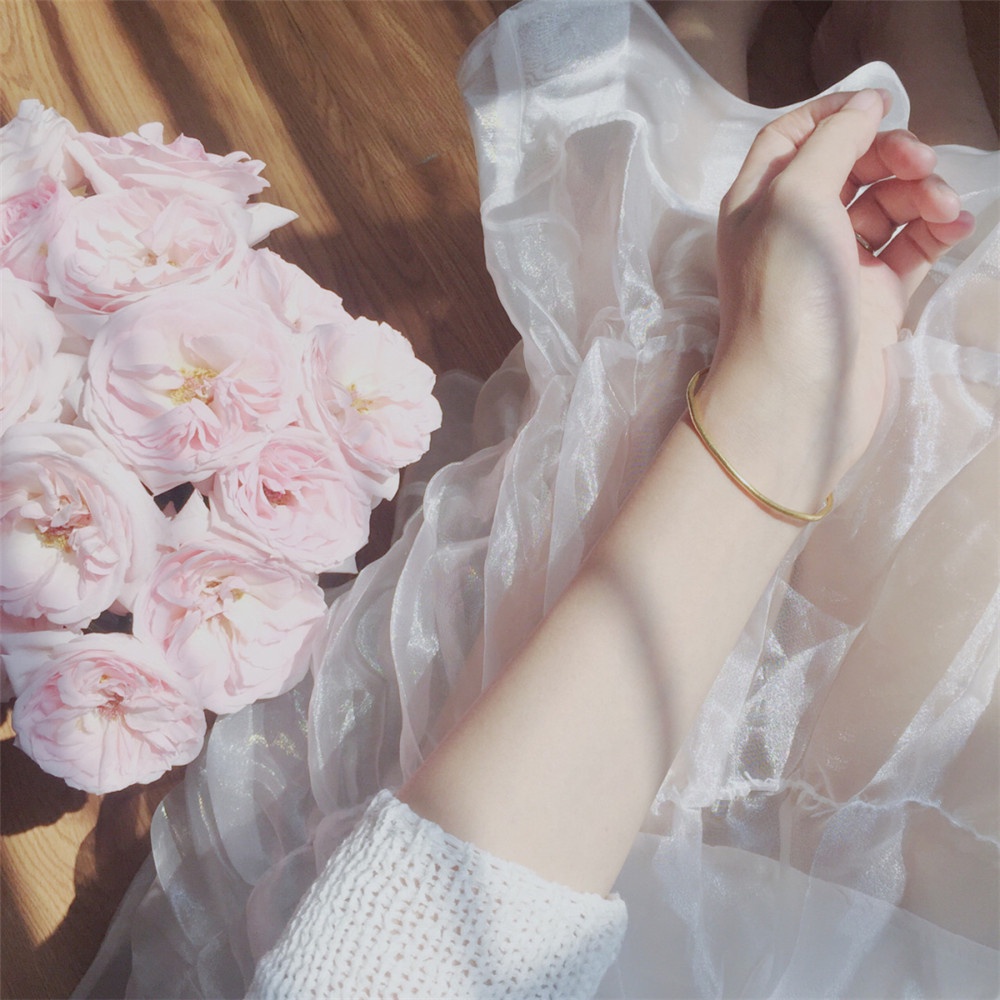 Vòng tay mạ vàng thiết kế đơn giản thời trang cho nữ