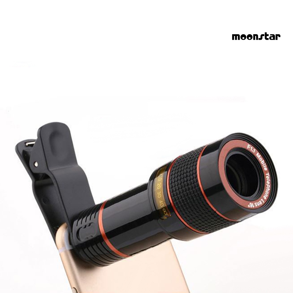 MNmoonstar Universal Clip 12X Zoom Mobile Phone Camera Telescope Lens for iPhone Samsung