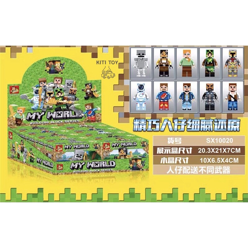 Lắp ráp Minifigures Minecraft SX10020 trọn bộ 10 hộp