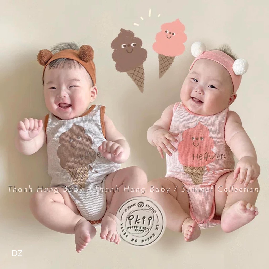 Body bé trai bé gái hình kem ốc quế siêu xinh từ 5 - 13 kg