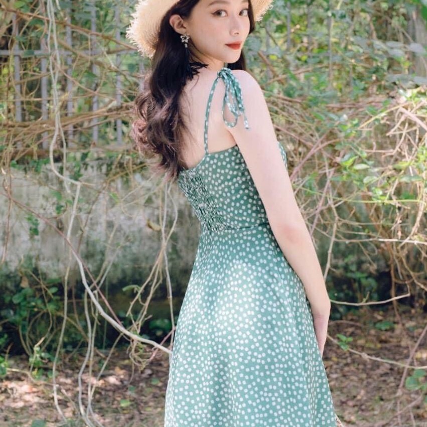 Đâm 2 dây cột nơ hoa nhí lưng thun co giãn freesize