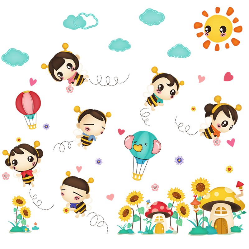 Decal Dán Tường Hình Con Ong