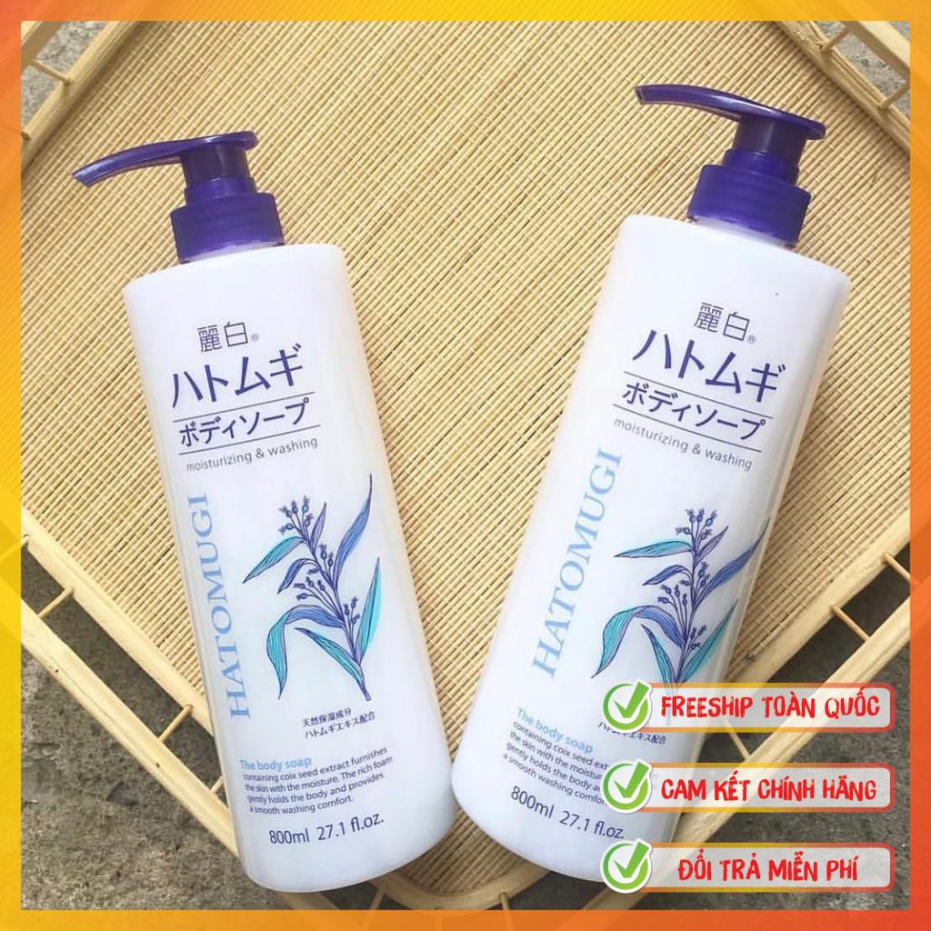 [Hàng Nhật Chuẩn] Sữa Tắm Hạt Ý Dĩ HATOMUGI Trắng Da Nội Địa Nhật 800ml | Sữa Tắm Dưỡng Ẩm Trắng Da Hatomugi