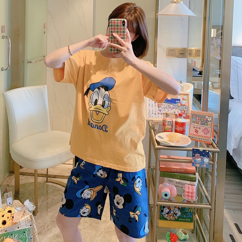 Disney Bộ Đồ Ngủ Tay Ngắn In Hình Mickey Minnie Donald Daisy Dễ Thương Dành Cho Nữ | BigBuy360 - bigbuy360.vn