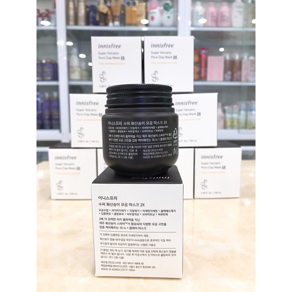 Mặt Nạ Đất Sét Innisfree Super Volcanic Pore Clay Mask 2X Hàn Quốc 100ml