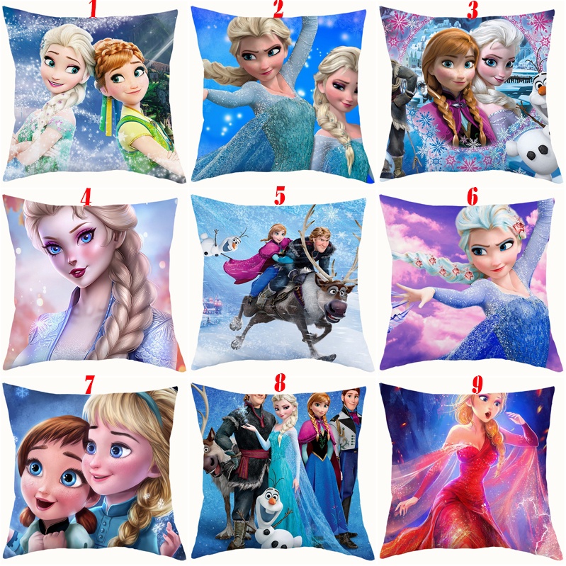 Vỏ Gối Vuông In Hình Hoạt Hình Frozen Cao Cấp