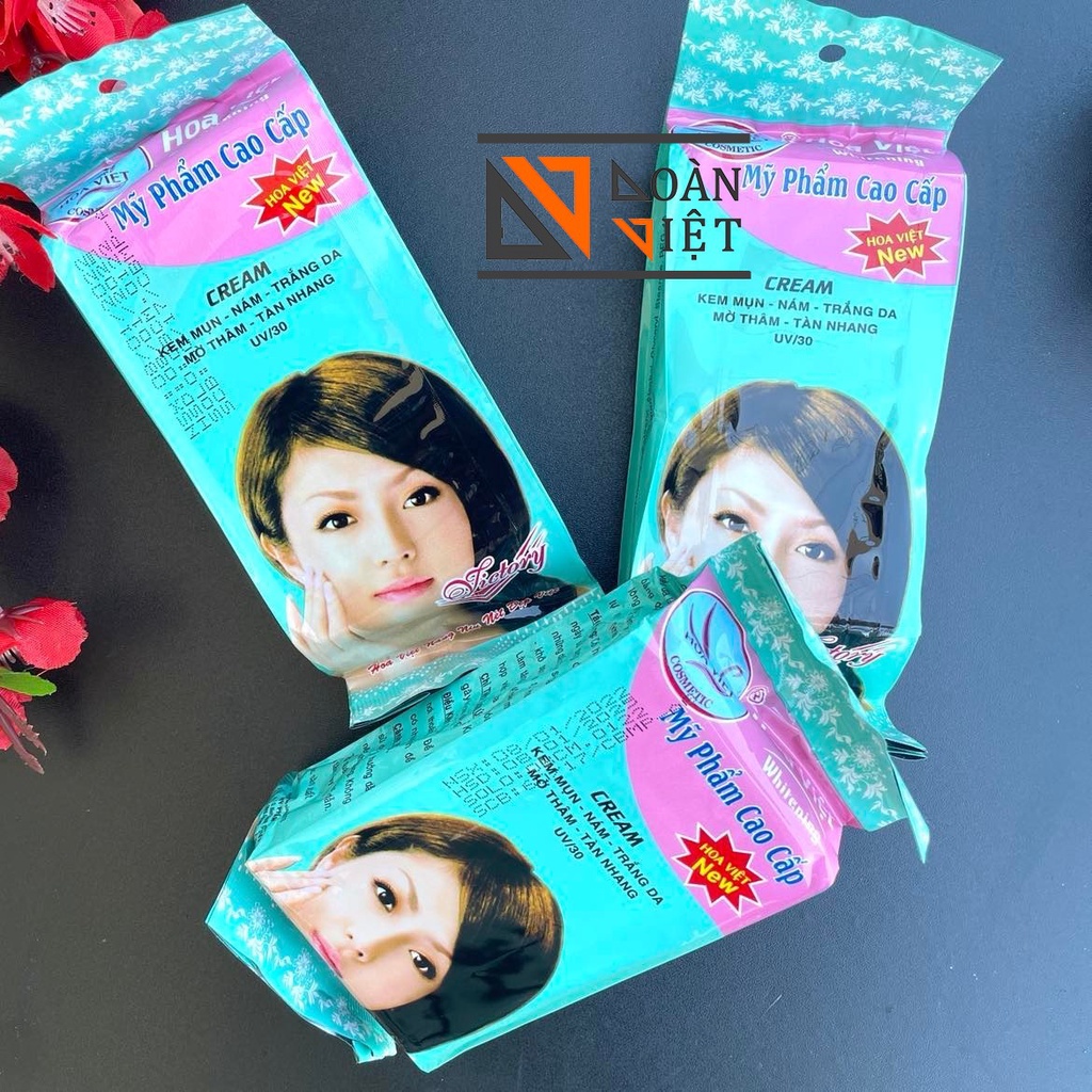 Kem FACE Hoa Việt 6in1 - Mụn, Nám, Tàn nhang, Mờ Thâm, Trắng da, Chống nắng . Hàng chuẩn công ty loại 1 (6g/túi)
