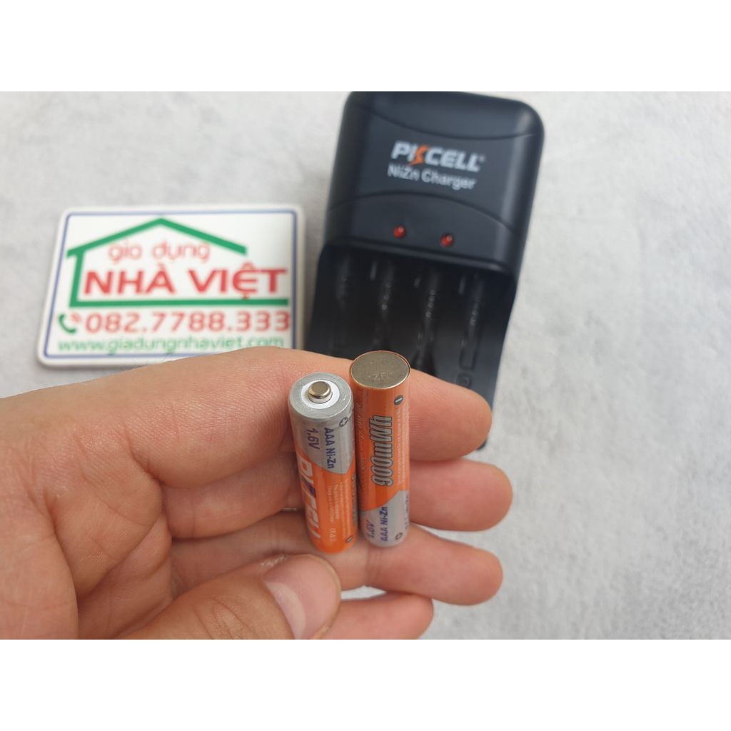 Bộ 2 pin đũa sạc Ni-Zn PkCell AAA 1.6V 900mWh
