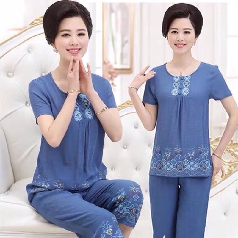 Bộ mặc nhà trung niên,Đồ bộ trung niên cho mẹ