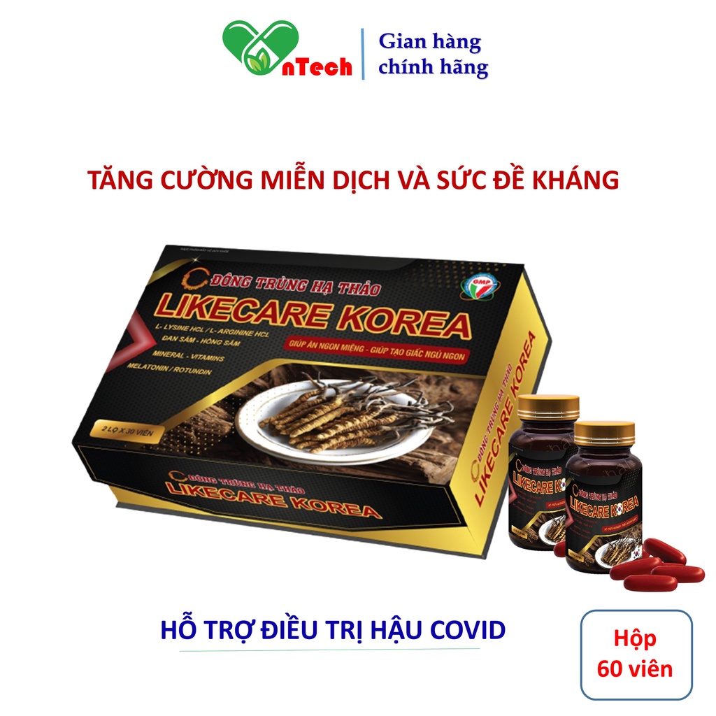 Đông trùng hạ thảo ăn ngon ngủ tốt bồi bổ cơ thể Everyday Health LIKECARE KOREA hỗ trợ trị biếng ăn mất ngủ hộp 60 viên