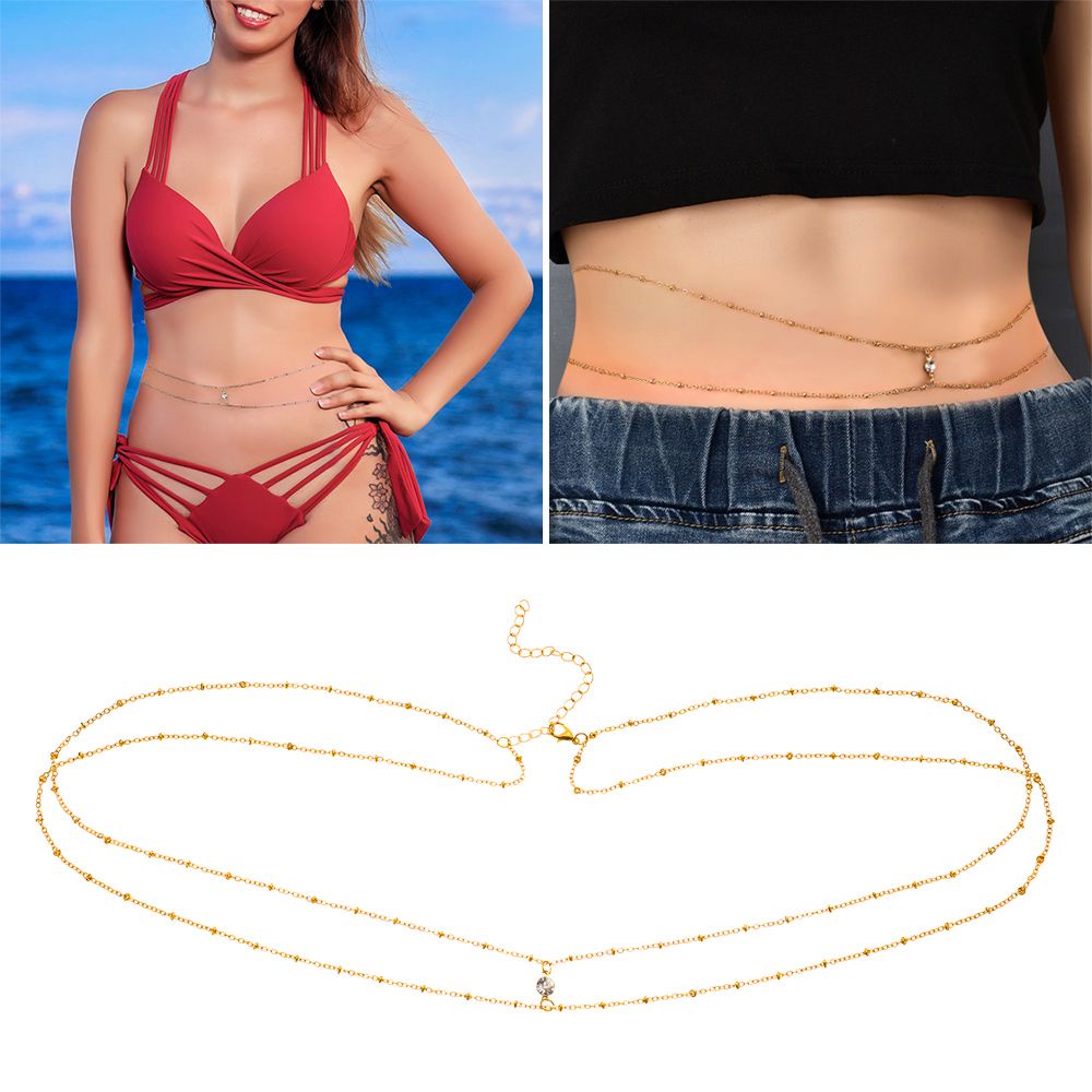 Chuỗi hạt đồng đeo hông hai lớp thời trang mùa hè quyến rũ cho nữ