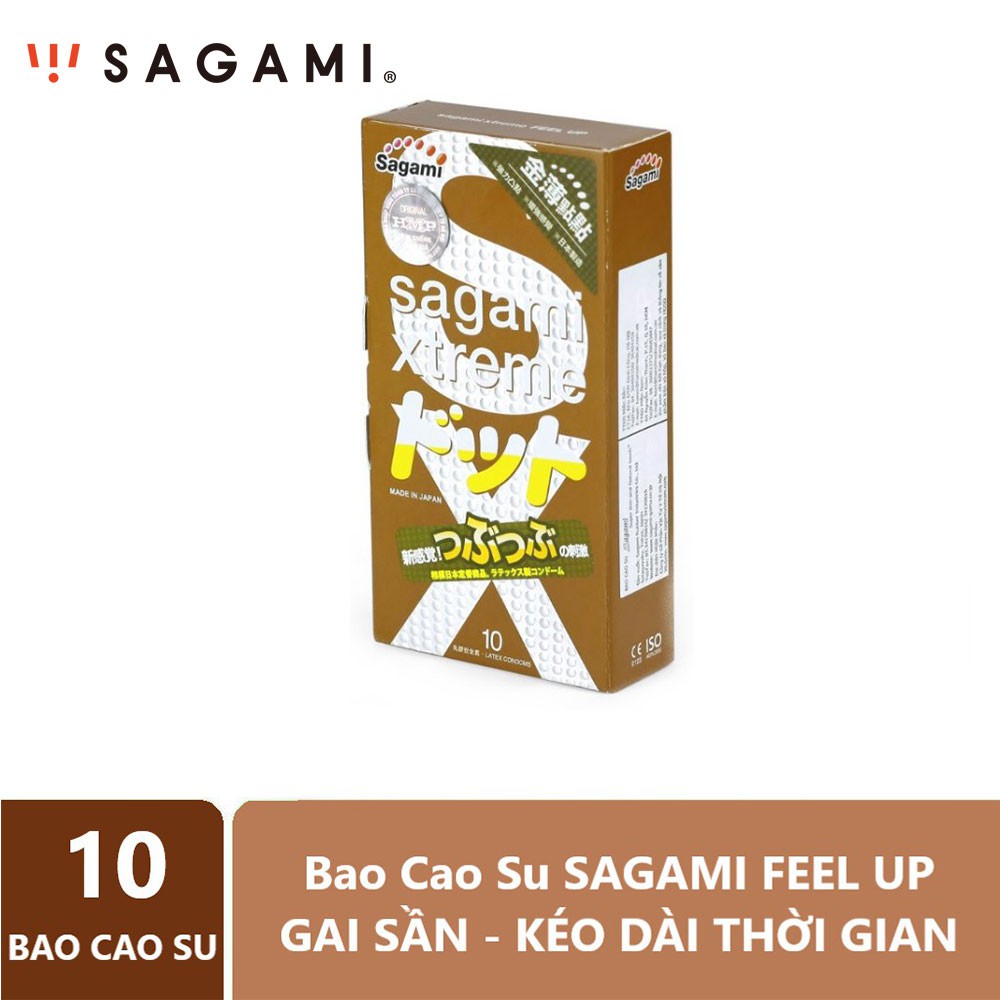 Hộp 10c Bao Cao Su Nhật Bản SAGAMI XTREME FEEL UP Gai Sần Kéo Dài Thời Gian