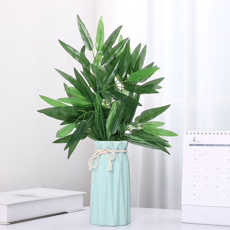 Set 10 Lá Cây Tre Giả Bằng Vải Lụa Màu Xanh Lá Cây Trang Trí Tiệc Cưới Nhà Ở Văn Phòng