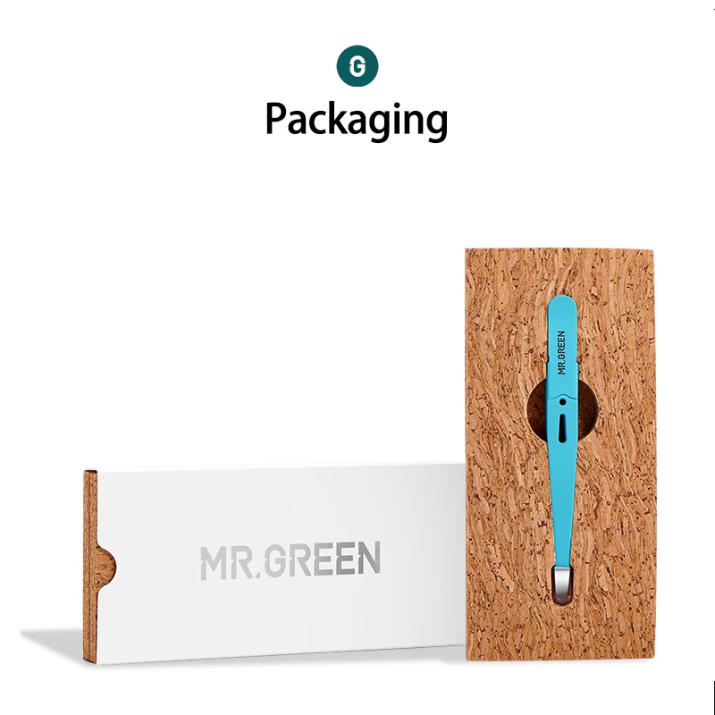 Mr-Green Nhíp tỉa lông mày MR.GREEN thiết kế đầu xiên bằng thép không gỉ nhiều màu sắc