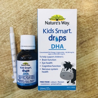 Siro bổ sung DHA dạng giọt cho bé của Úc Nature's Way Kids Smart Drops DHA 20ml