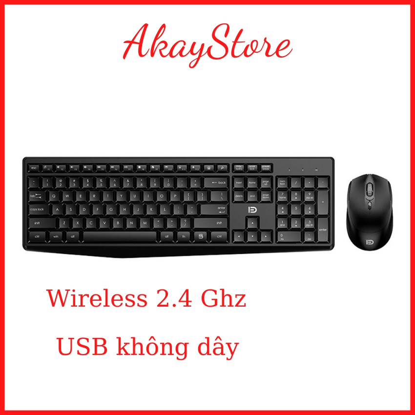 Combo bàn phím chuột không dây FD EK783 AkayStore.Official. Công Nghệ Không Dây Wireless 2.4Ghz Phạm vi kết nối 20m