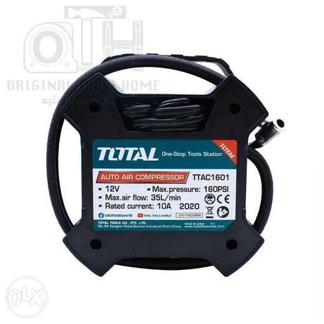 Máy kiểm tra bơm lốp xe ô tô 12V Total TTAC1601 bơm hơi xe hơi + Tặng kèm khớp nối van lốp , nối nệm hơi