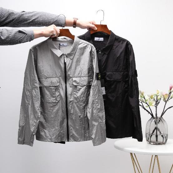 Stone island Áo Khoác Nylon Phối Túi Chống Thấm Nước Thời Trang Mùa Hè Cao Cấp Cho Nam