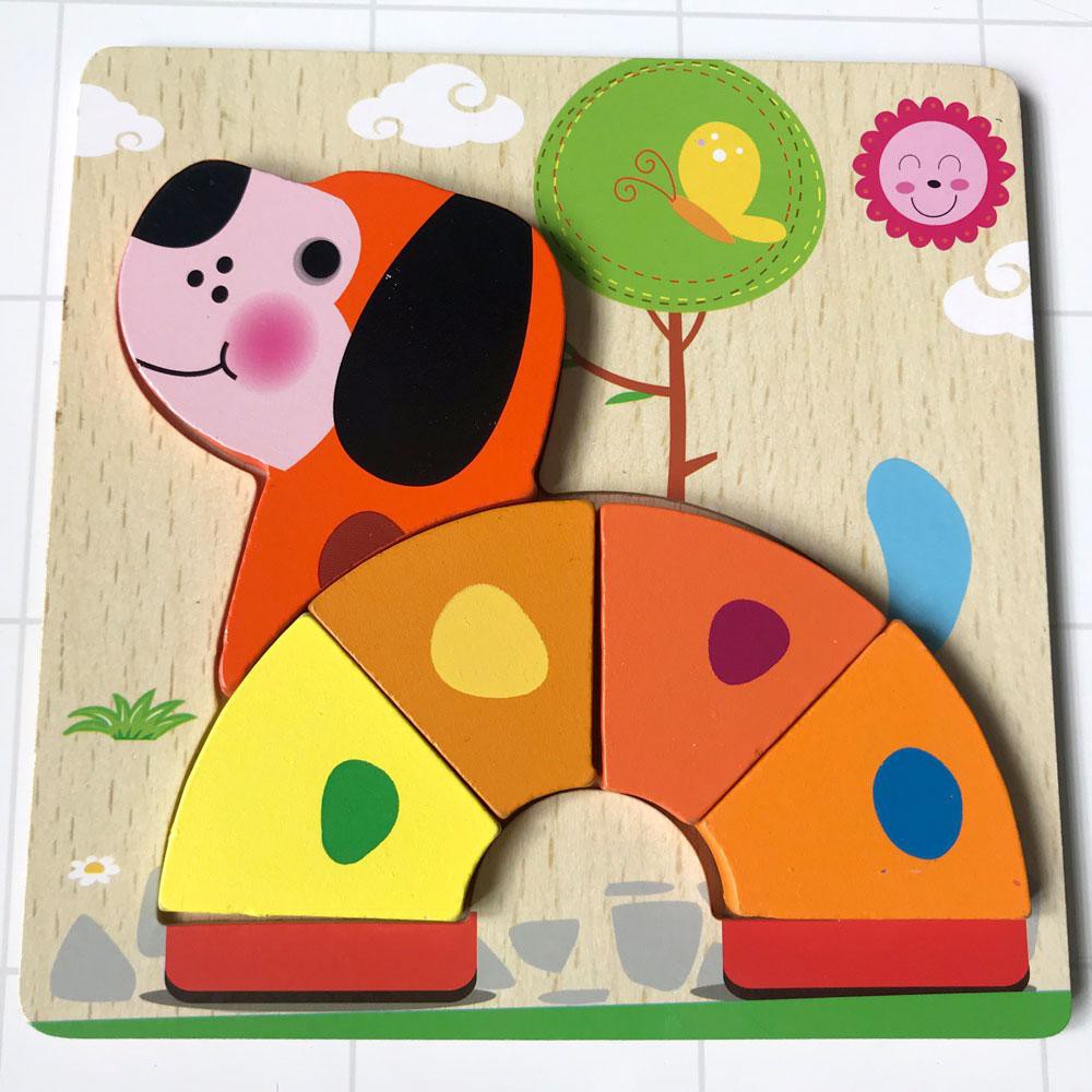 Đồ Chơi lắp ghép Gỗ Dành Cho Bé 2 Tuổi Trở Lên PuzzleToys - Xếp hình Cún con - rete0024-SHOP-0201