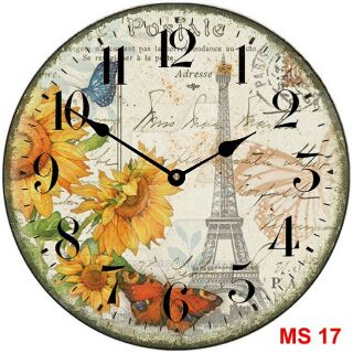 (Hàng VN) Đồng hồ gỗ treo tường phong cách cổ điển retro