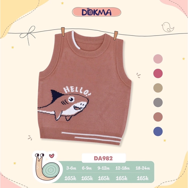 Áo gile Len Dokma hàng chất vải mềm mại ,hình ngộ nghĩnh giữ ấm cho bé