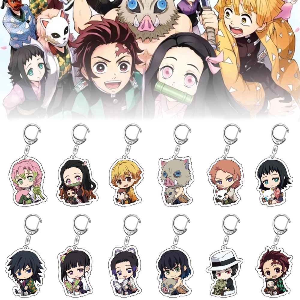 Móc khoá nhựa acrylic hình thanh gươm diệt quỷ Kamado Tanjirou Kimetsu No Yaiba Tomioka Giyu hoạt hình