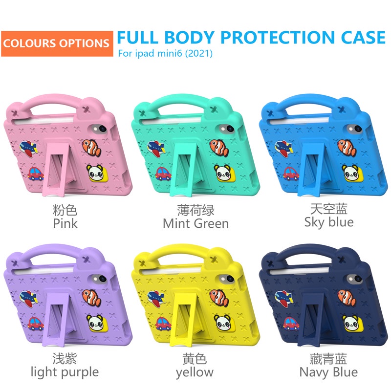 Ốp Máy Tính Bảng Chống Sốc Có Tay Cầm Và Dây Đeo Dành Cho Trẻ Em Kích Thước 7.9 inch 8.3 inch iPad Mini 1 2 3 4 5 6