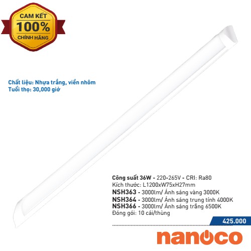 Đèn LED Bán Nguyệt Nanoco 36W - NSH363, NSH364, NSH366