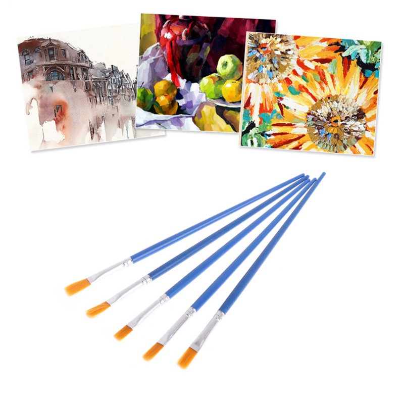 Set 5 Cọ Vẽ Tranh Sơn Dầu Đầu Nhọn Bằng Nylon