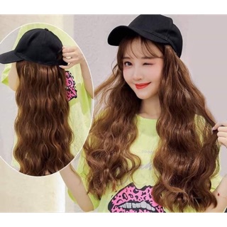Tóc giả xoăn kèm nón