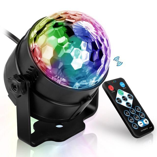 Led Party Light , đèn RGB cảm ứng âm thanh , đèn DJ nhỏ gắn ô tô , ánh sáng pha lê đầy màu sắc