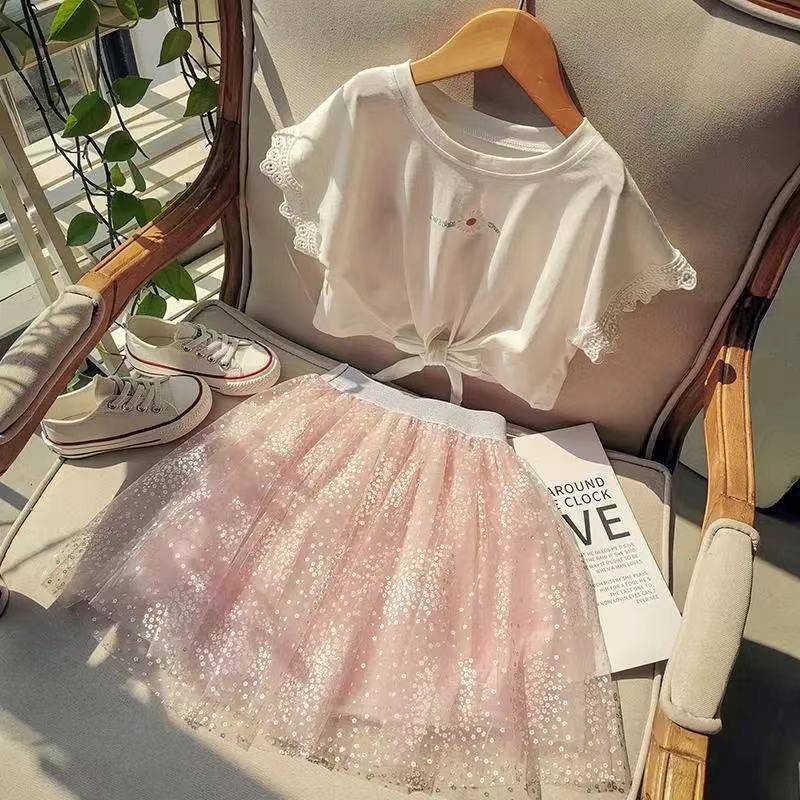 Chân Váy Công Chúa Phối Lưới Thời Trang Mùa Hè Cho Bé Gái