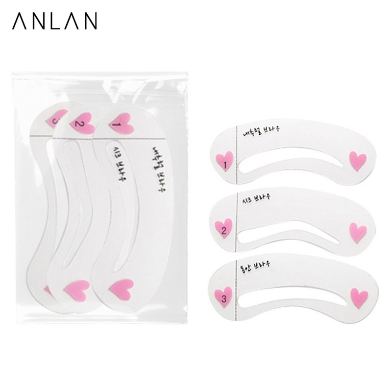 Bộ 3 khuôn kẻ lông mày ANLAN tạo kiểu đẹp mắt