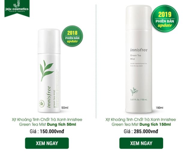 Xịt Khoáng Trà Xanh Innisfree Green Tea Mineral Mist